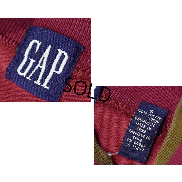 画像2: 【オールドギャップ】【GAP】エンジx緑【コットン】【モックネックロンT】【サイズS】