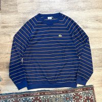 70’ｓ〜【ビンテージ】IZOD【ラコステ】【紺×茶ｘ白】ボーダー【ロンＴ】【サイズＬ】 