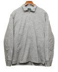 【Ｊクルー】【J-crew】【霜降りグレー】【ハーフジップ】エルボーパッチ付き ラガーシャツ【長袖ポロシャツ 】【サイズＭ】 
