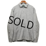 【Ｊクルー】【J-crew】【霜降りグレー】【ハーフジップ】エルボーパッチ付き ラガーシャツ【長袖ポロシャツ 】【サイズＭ】 