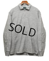 【Ｊクルー】【J-crew】【霜降りグレー】【ハーフジップ】エルボーパッチ付き ラガーシャツ【長袖ポロシャツ 】【サイズＭ】 