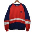 程度良好!! 90's~【ビンテージ】【Fit for Life】紺×赤【スウェット】【サイズＬ】 