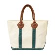 画像5: 80's【ビンテージ】【L.L.bean】【レザーハンドル】【エルエルビーン】生成りｘ緑【キャンバス】【トートバッグ】【キャンパストート】 