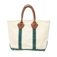 画像3: 80's【ビンテージ】【L.L.bean】【レザーハンドル】【エルエルビーン】生成りｘ緑【キャンバス】【トートバッグ】【キャンパストート】 