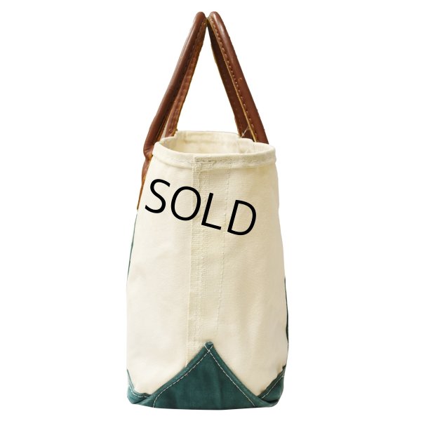 画像4: 80's【ビンテージ】【L.L.bean】【レザーハンドル】【エルエルビーン】生成りx緑【キャンバス】【トートバッグ】【キャンパストート】