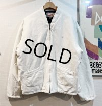 【GUESS JEANS】【ゲスジーンズ】【ビンテージ】【中綿入り】【白】【スタンドカラー】【コーデュロイブルゾン】【サイズL】 