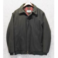 【USA製】【ビンテージ】【ＬＬビーン】【L.L.bean】オリーブ【裏地チェック】【ウールブルゾン】【サイズＬ】 