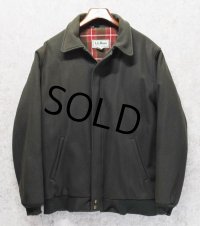【USA製】【ビンテージ】【ＬＬビーン】【L.L.bean】オリーブ【裏地チェック】【ウールブルゾン】【サイズＬ】 