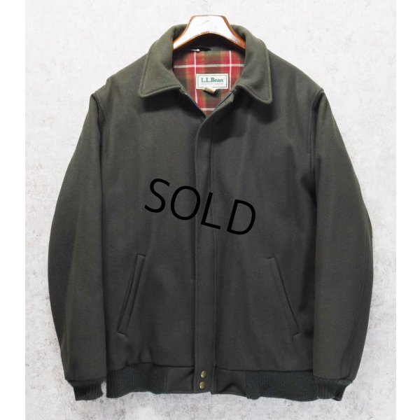 画像1: 【USA製】【ビンテージ】【ＬＬビーン】【L.L.bean】オリーブ【裏地チェック】【ウールブルゾン】【サイズＬ】 