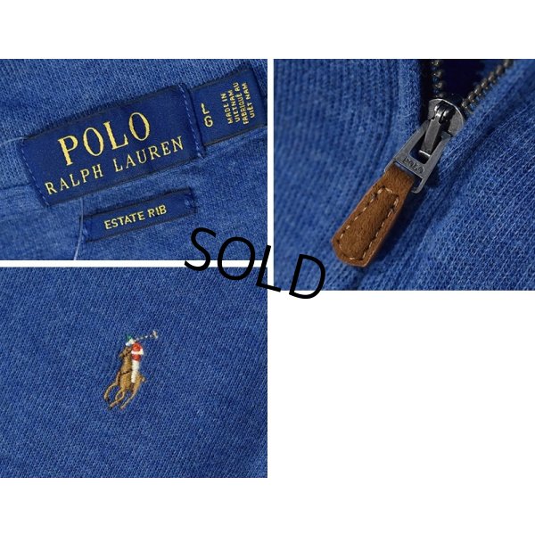 画像2: 【ラルフローレン】POLO RALPH LAUREN【ESTATE RIB】【青色】【無地】【ハーフジップ】【コットンセーター】【サイズL】