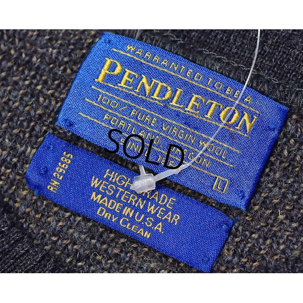 画像2: 程度良好!!【USA製】【ビンテージ】【ペンドルトン】Pendleton【チャコールｘ幾何模様】ネイティブ柄【ウールセーター】【サイズＬ】 