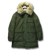 【50’s】ビンテージ【COMFY OUTDOOR】【コンフィー】オリーブグリーン【コヨーテフード付きダウンジャケット】【サイズM-Long】 