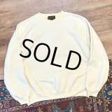 90's ビンテージ【Eddie Bauer】【エディーバウアー】【黒タグ】クリーム色【無地】【スウェット】【サイズM】 