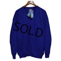 デッドストック【ビンテージ】【ALPACA GOLF】 アルパカゴルフ【青】【アルパカ】【Vネックセーター】サイズXL 