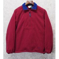 ほぼ未使用 90's【USA製】【ビンテージ】L.L.Bean【ＬＬビーン】【エンジ】【ハーフジップ】【フリース】プルオーバーフリース レディース古着【サイズW-S】 