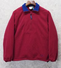 ほぼ未使用 90's【USA製】【ビンテージ】L.L.Bean【ＬＬビーン】【エンジ】【ハーフジップ】【フリース】プルオーバーフリース レディース古着【サイズW-S】 