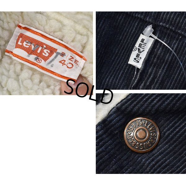 画像2: 【70s~】【USA製】ビンテージ【Levis】リーバイス BIG-E【黒】ビッグＥ 裏ボア付き【コーデュロイジャケット】ボアジャン【US40】 