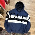 90’s~ ビンテージ【J-crew】【オールドＪクルー】【紺×白ライン】コットン【アノラックパーカー】【サイズＬ】 