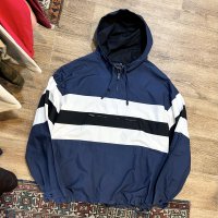 90’s~ ビンテージ【J-crew】【オールドＪクルー】【紺×白ライン】コットン【アノラックパーカー】【サイズＬ】 