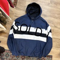 90’s~ ビンテージ【J-crew】【オールドＪクルー】【紺×白ライン】コットン【アノラックパーカー】【サイズＬ】 