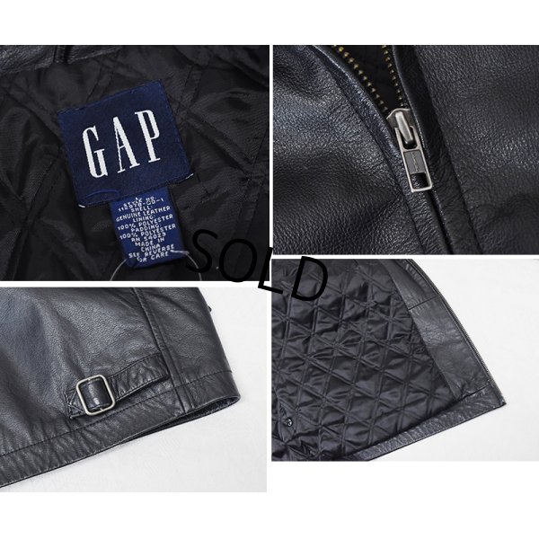 画像2: 【ビンテージ】【GAP】【ギャップ】【ブラック】【レザージャケット】【サイズＬ】 