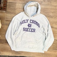 【80's】【USA製】【ビンテージ】【チャンピオン】【Champion】HOLY CROSS〜　【トリコタグ】【グレー】【リバースウィーブパーカー】【サイズL】 