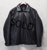 【ビンテージ】【GAP】【ギャップ】【ブラック】【レザージャケット】【サイズＬ】 