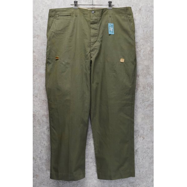 画像2: 【デッドストック】40's【ビンテージ】【米軍実物】U.S.ARMY【M-42】【HBTパンツ】フィールドトラウザーズ【44×31】  