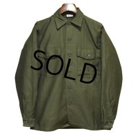 デッドストック【60's】【U.S.ARMY】【米軍実物】【ビンテージ】【OG107】平ボタン【ユーティリティシャツ】【14 1/2×33】 