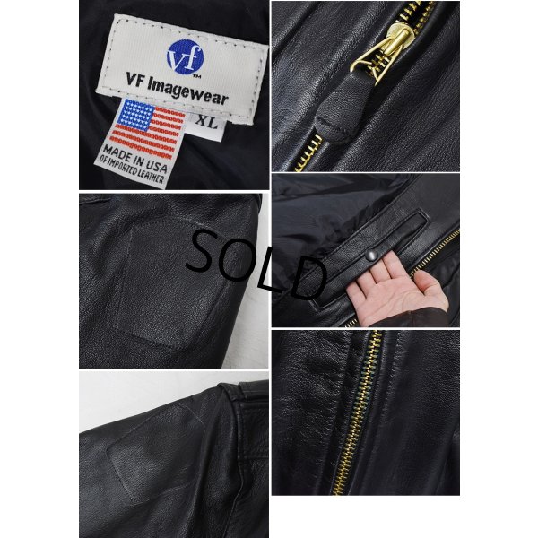 画像2: 【USA製】ビンテージ【VF Imagewear】【黒】【A-2タイプ】【レザージャケット】【サイズXL】 