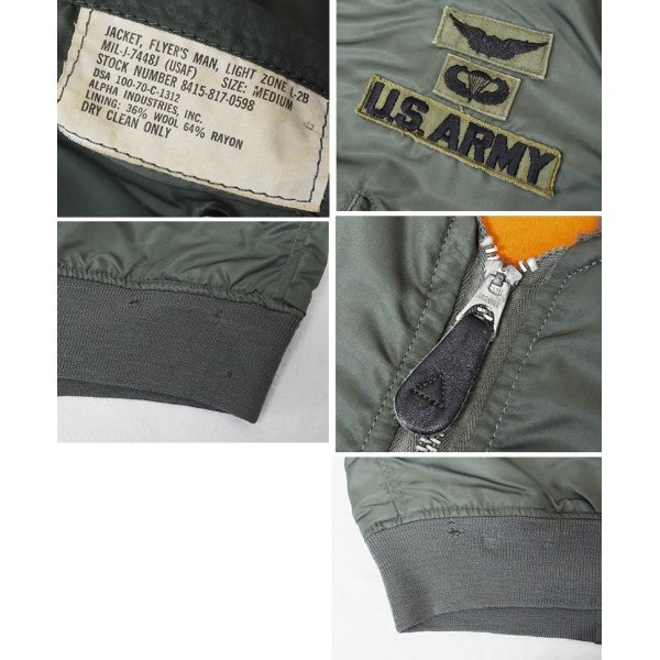 画像2: 70's USAF【米軍実物】ビンテージ【L-2B】  7448J【アルファ製】【フライトジャケット】【サイズM】 