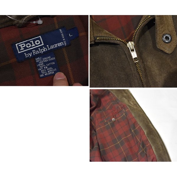 画像2: 90's~ ビンテージ【ラルフローレン】【POLO RALPH LAUREN】ブラウン チンストラップ付き【スエードブルゾン】スウィングトップ【サイズＬ】 