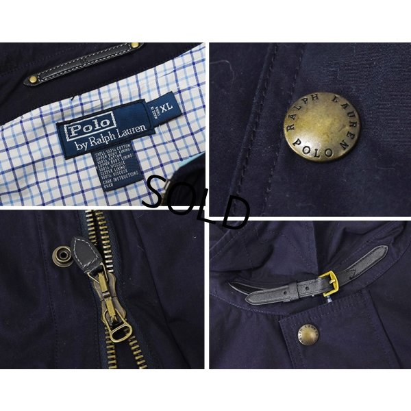 画像2: 【RALPH LAUREN】【ラルフローレン】【ネイビー×裏地チェック】【コットンジャケット】【ジップアップコート】【サイズXL】 