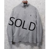 【ラルフローレン】POLO RALPH LAUREN【グレー】【無地】【ハーフジップ】【コットンセーター】【サイズM】  