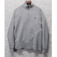【ラルフローレン】POLO RALPH LAUREN【グレー】【無地】【ハーフジップ】【コットンセーター】【サイズM】  