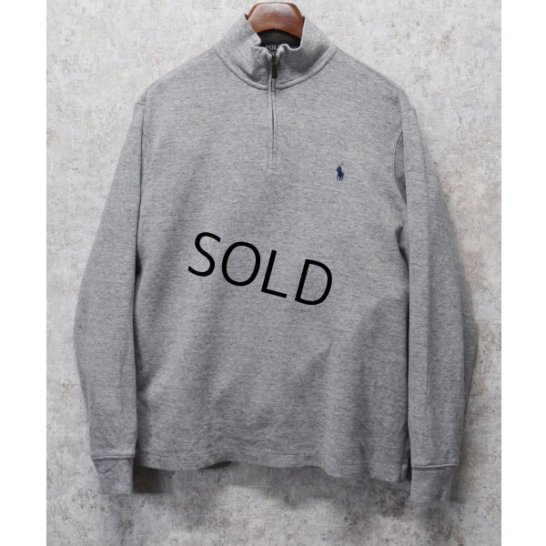 画像1: 【ラルフローレン】POLO RALPH LAUREN【グレー】【無地】【ハーフジップ】【コットンセーター】【サイズM】  
