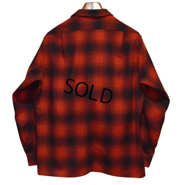 画像3: 程度良好!!【USA製】70’ｓ【ビンテージ】【ペンドルトン】Pendleton【赤×黒】【オンブレチェック】【ウールシャツ】【サイズＬ】 