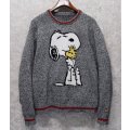 【ビンテージ】【Teddy Fresh】スヌーピー【黒ｘ白ｘリブ赤ライン】【セーター】 