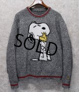【ビンテージ】【Teddy Fresh】スヌーピー【黒ｘ白ｘリブ赤ライン】【セーター】 