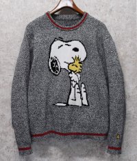 【ビンテージ】【Teddy Fresh】スヌーピー【黒ｘ白ｘリブ赤ライン】【セーター】 