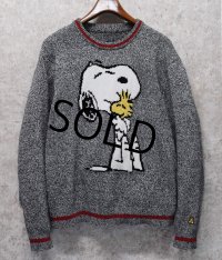 【ビンテージ】【Teddy Fresh】スヌーピー【黒ｘ白ｘリブ赤ライン】【セーター】 