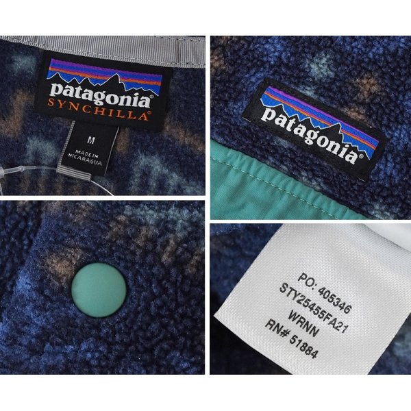 画像2: ビンテージ【パタゴニア】patagonia【青ｘ緑】【総柄】ライトウェイト シンチラ スナップT プルオーバー 【サイズM】 