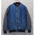 画像1: 【ビンテージ】【NORTH BAY】【ノースベイ】【デニム×袖グレー切替】中綿入り【スタジャン】【サイズM】<br> (1)