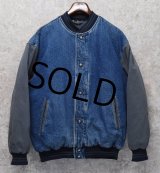 【ビンテージ】【NORTH BAY】【ノースベイ】【デニム×袖グレー切替】中綿入り【スタジャン】【サイズM】 