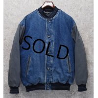 【ビンテージ】【NORTH BAY】【ノースベイ】【デニム×袖グレー切替】中綿入り【スタジャン】【サイズM】 