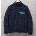 ビンテージ【パタゴニア】patagonia【青ｘ緑】【総柄】ライトウェイト シンチラ スナップT プルオーバー 【サイズM】 