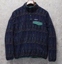 ビンテージ【パタゴニア】patagonia【青ｘ緑】【総柄】ライトウェイト シンチラ スナップT プルオーバー 【サイズM】 