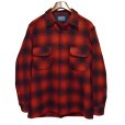画像1: 程度良好!!【USA製】70’ｓ【ビンテージ】【ペンドルトン】Pendleton【赤×黒】【オンブレチェック】【ウールシャツ】【サイズＬ】<br> (1)