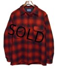 程度良好!!【USA製】70’ｓ【ビンテージ】【ペンドルトン】Pendleton【赤×黒】【オンブレチェック】【ウールシャツ】【サイズＬ】 