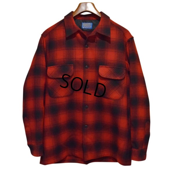 画像1: 程度良好!!【USA製】70’ｓ【ビンテージ】【ペンドルトン】Pendleton【赤×黒】【オンブレチェック】【ウールシャツ】【サイズＬ】 